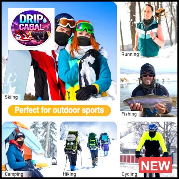 Winter Fleece Neck Gaiter Face Cover Windproof Warm Scarf Multi-Functional - Picture 7 of 7